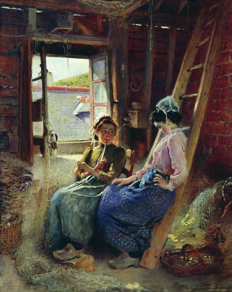 Konstantin Makovsky Two Breton Women 1904 Fine Art Print