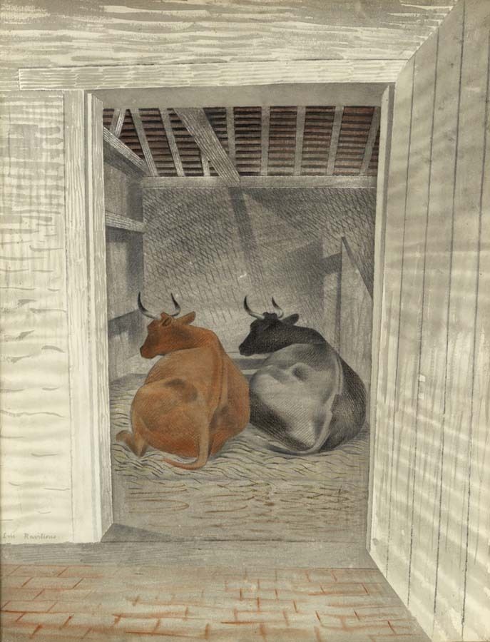 Eric Ravilious Two Cows 1935 Fine Art Print