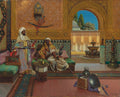 Rudolf Ernst Two Warriors in the Alhambra Palace, the Court of Lions in the Background 1888 Fine Art Print