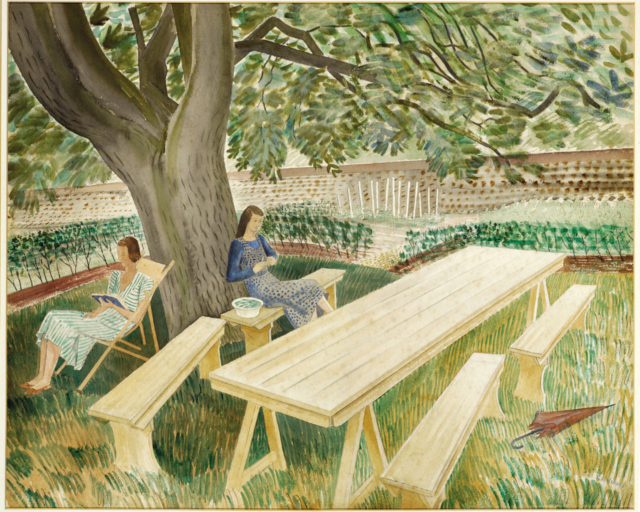 Eric Ravilious Two Women in a Garden 1933 Fine Art Print