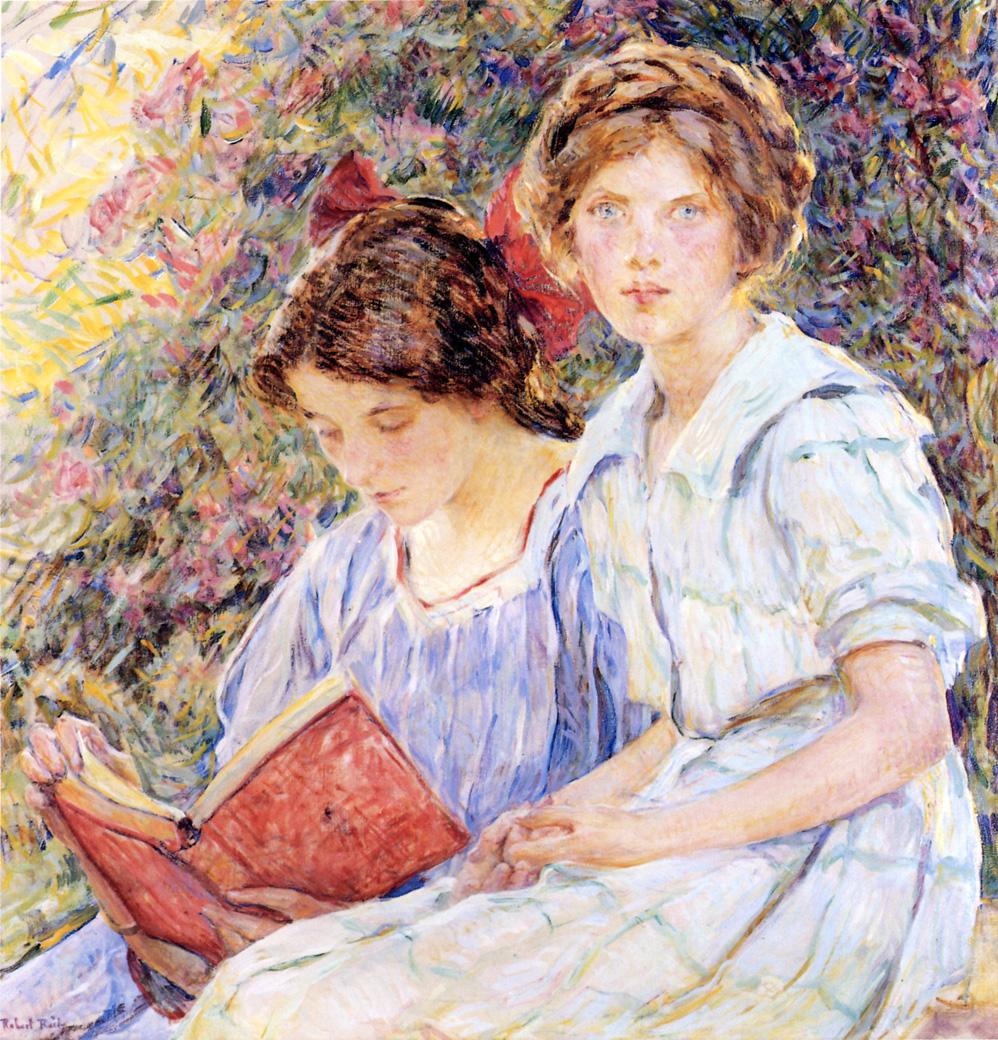 Robert Lewis Reid Two Women Reading 1930 Fine Art Print