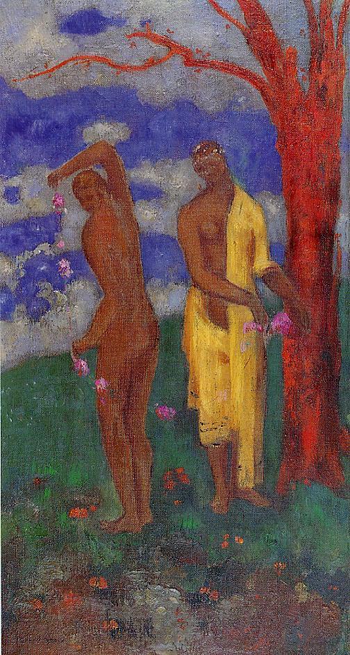 Odilon Redon Two Women under a Red Tree 1905 Fine Art Print