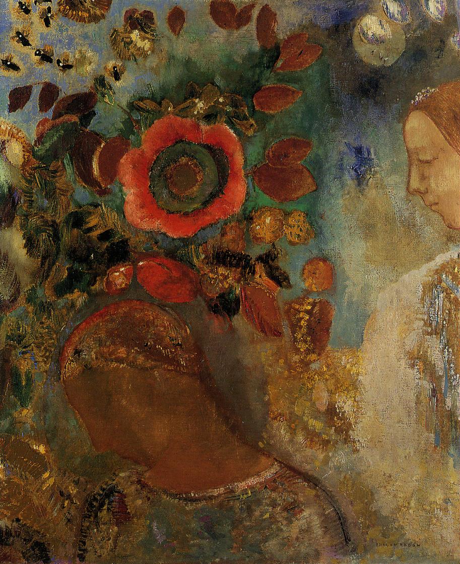 Odilon Redon Two Young Girls among the Flowers 1912 Fine Art Print
