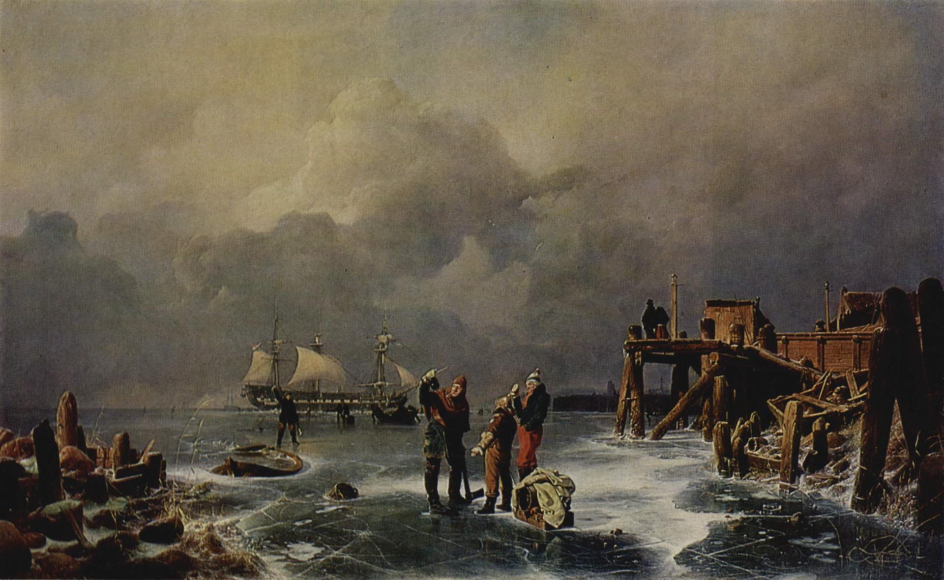 Andreas Achenbach Ufer des Zugefrorenes Meeres 1839 Fine Art Print