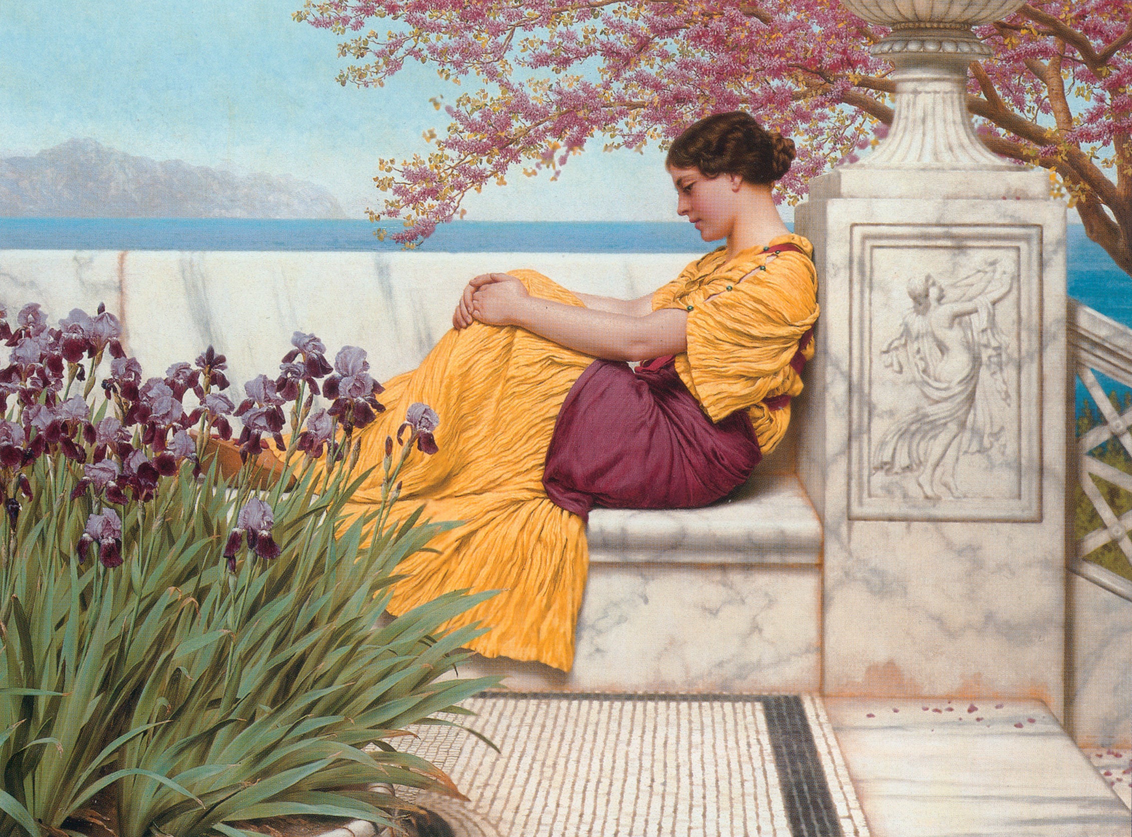 John William Godward Under the Blossom that Hangs on the Bough 1917 Fine Art Print