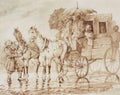Vasily Surikov Under the Rain by the Coach to Black River 1871 Fine Art Print