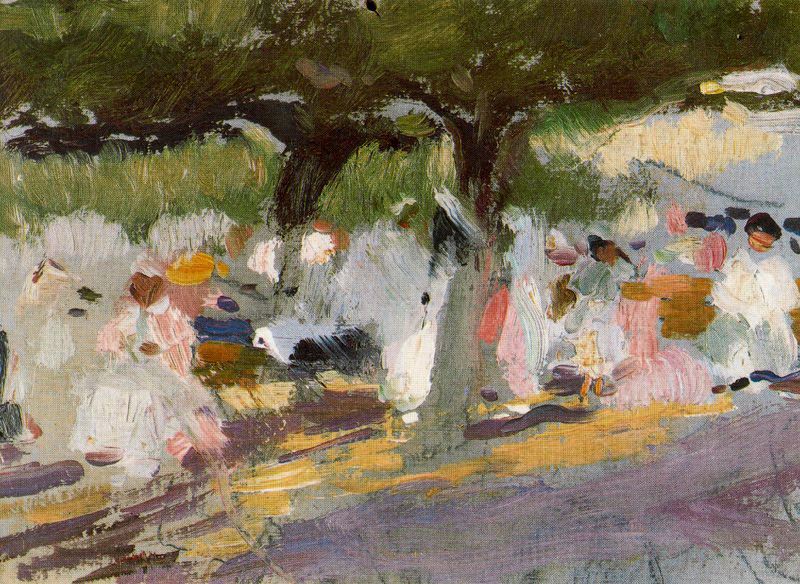 Joaquín Sorolla Under the tamarinds (San Sebastian) 1917 Fine Art Print