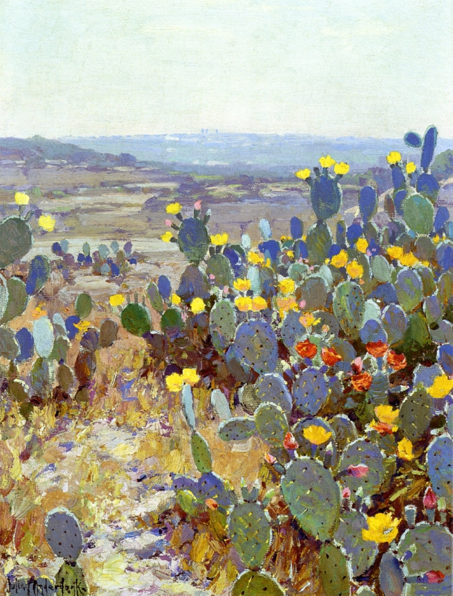 Robert Julian Onderdonk Untitled (aka Landscape with Catci) 1920 Fine Art Print