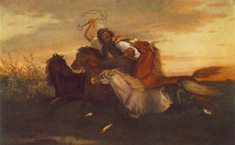 Károly Lotz Galloping Outlaw 1857 Fine Art Print