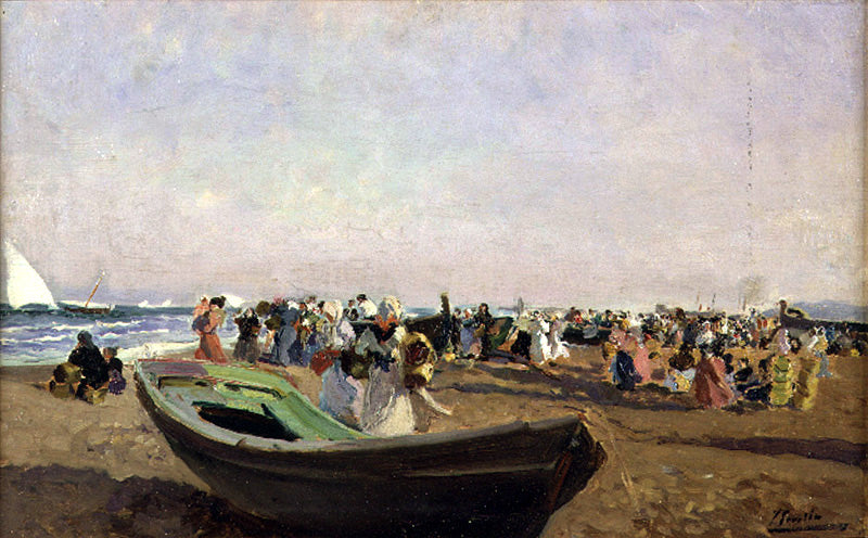 Joaquín Sorolla Valencia Beach. Fisherwomen. 1919 Fine Art Print