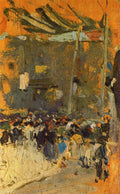 Joaquín Sorolla Valencia Street with Awnings 1884 Fine Art Print