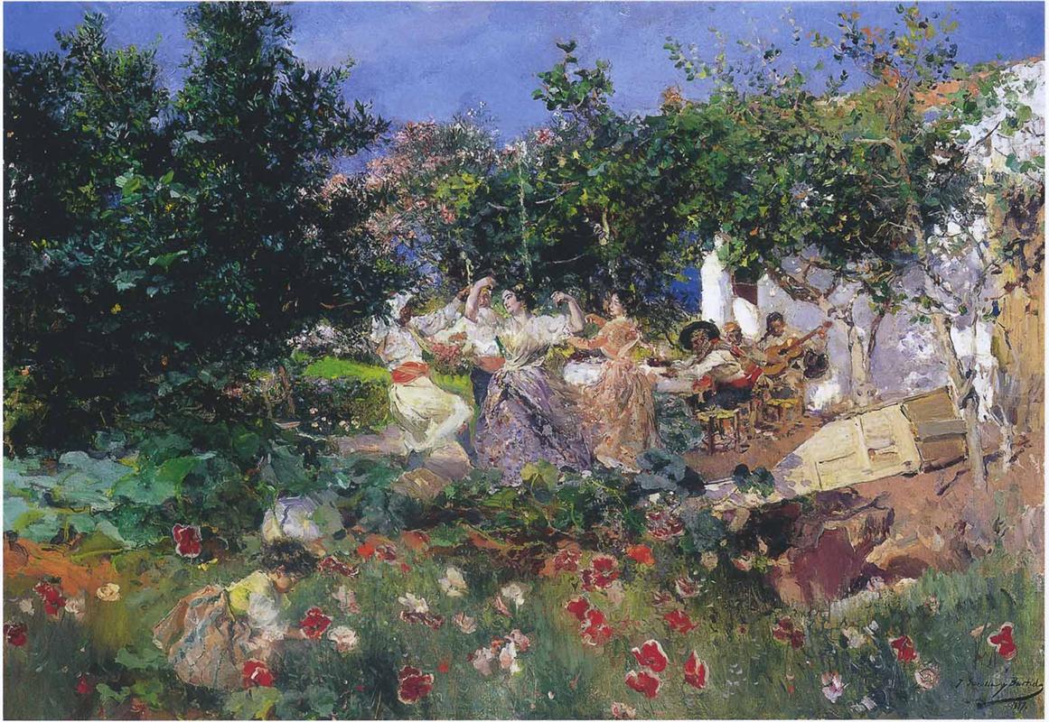 Joaquín Sorolla Valencian Fiesin an Orange Grove 1898 Fine Art Print