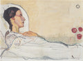 Ferdinand Hodler Valentine Gode Darel in hospital bed 1914 Fine Art Print