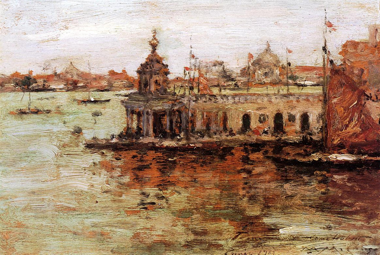 William Merritt Chase Venice - View of the Navy Arsenal 1913 Fine Art Print