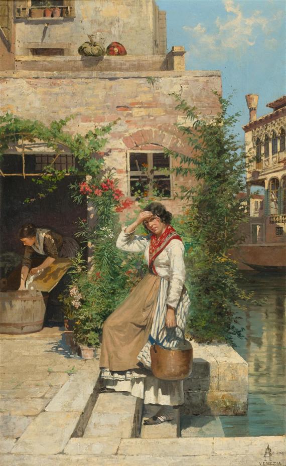Antonietta Brandeis Vetian Washer at a Canal 1881 Fine Art Print
