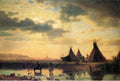 Albert Bierstadt View of Chimney Rock, Ogalillalh Sioux Village in Foreground 1860 Fine Art Print