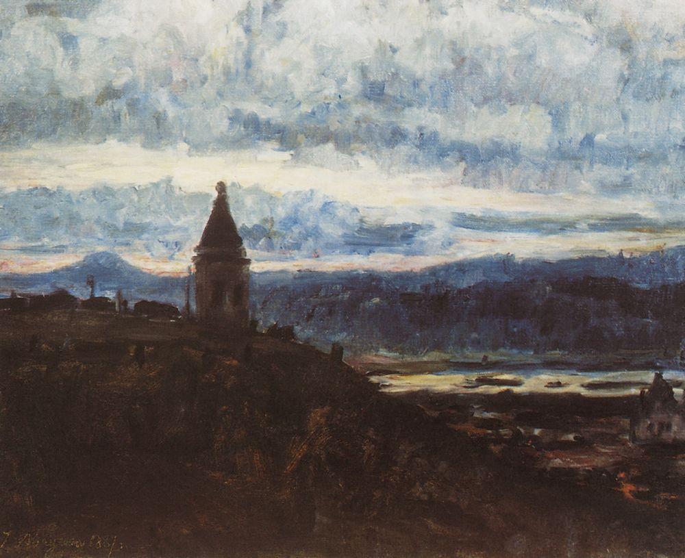 Vasily Surikov View of Krasnoyarsk 1887 Fine Art Print