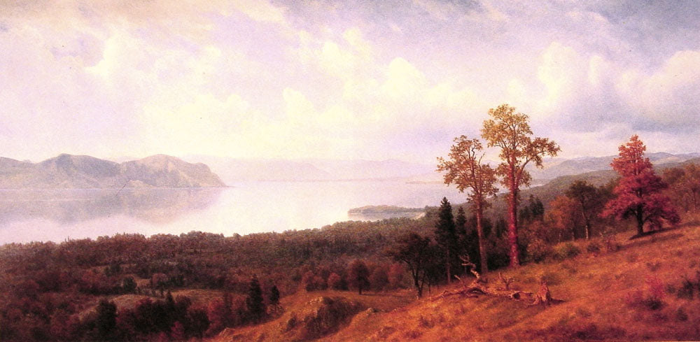 Albert Bierstadt View of the Hudson Looking Across the Tappan Zee Towards Hook Mountain 1866 Fine Art Print