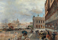 Oswald Achenbach View of the Piazetta with the Biblioteca Marciana, Santa Maria Della Salute, and the Dogana 1905 Fine Art Print