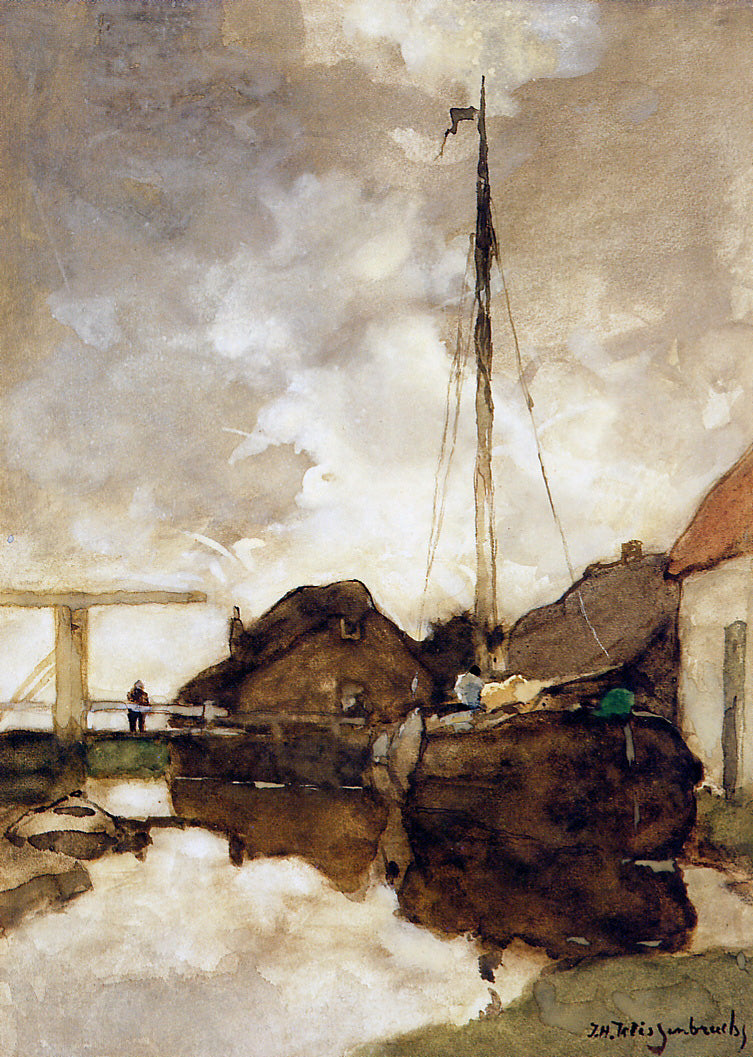 Johan Hendrik Weissenbruch View on Canal 1893 Fine Art Print