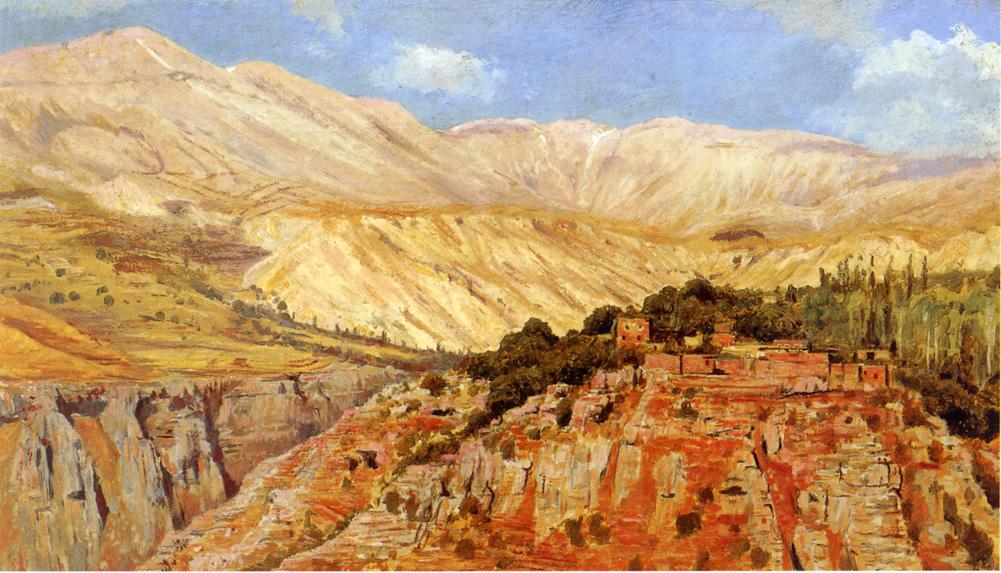 Edwin Lord Weeks Village in Atlas Mountains, Morocco 1880 Fine Art Print