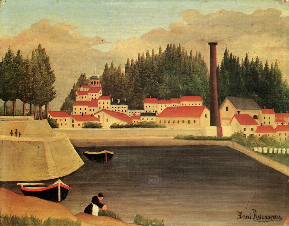 Henri Rousseau Village near a Factory 1907-1908 Fine Art Print
