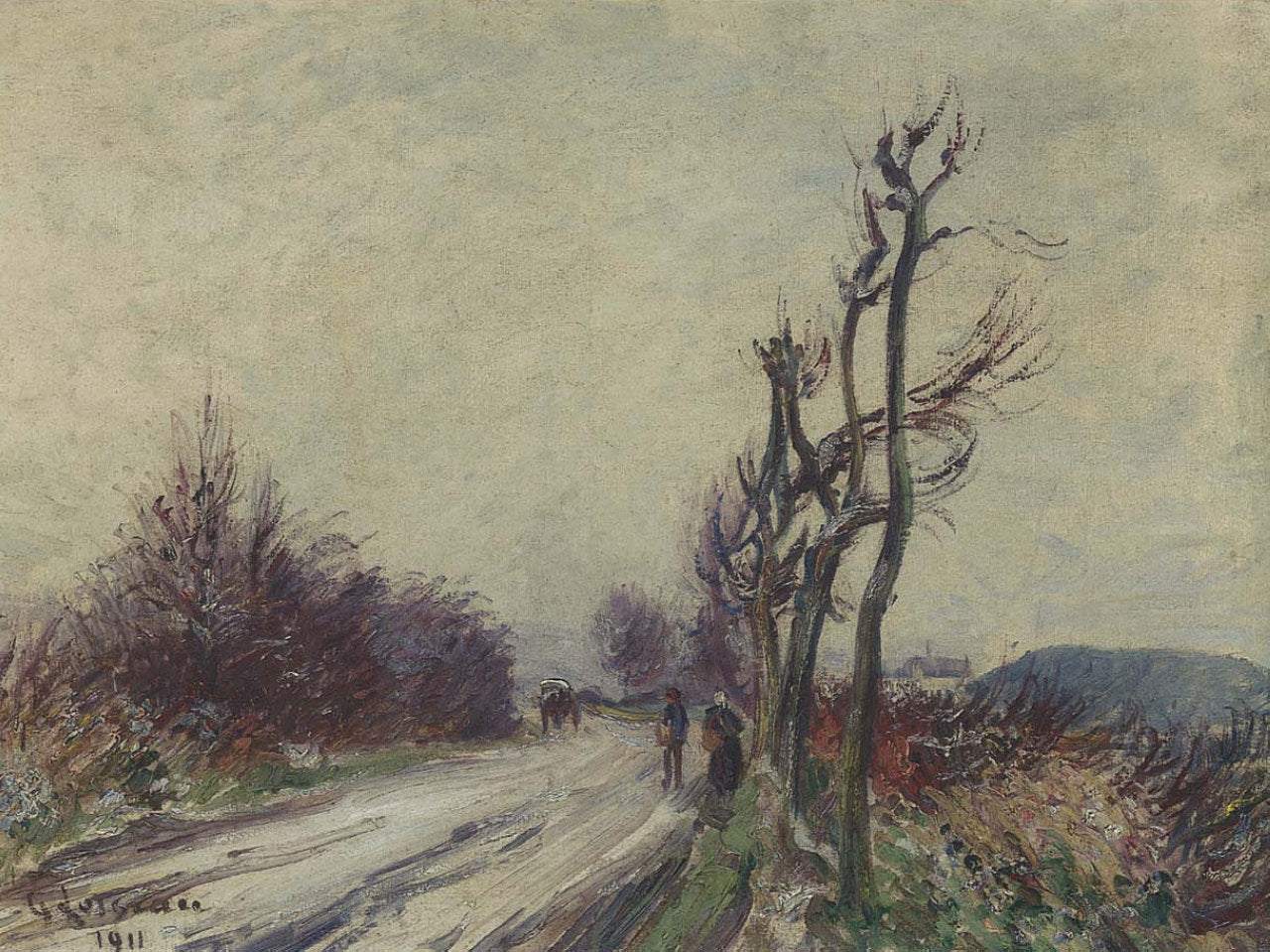 Gustave Loiseau Village Road in Autumn 1911 Fine Art Print