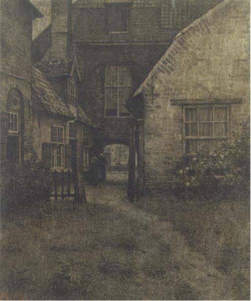 Xavier Mellery Village Street 1880 Fine Art Print