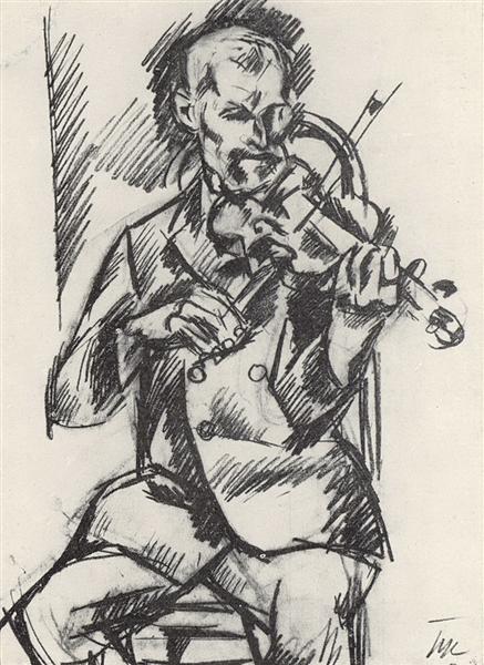 Pyotr Konchalovsky Violinist 1918 Fine Art Print