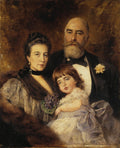 Konstantin Makovsky Volkov's Family. Group Portrait of M.S.Volkov, S.N.Volkova and S.M.Volkov-Manzei 1890 Fine Art Print