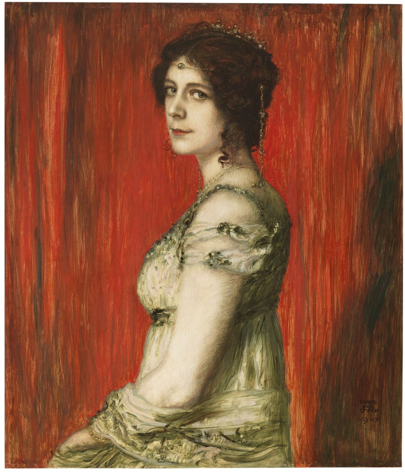 Franz Stuck Portrait of Olga Oberhummer 1907 Fine Art Print