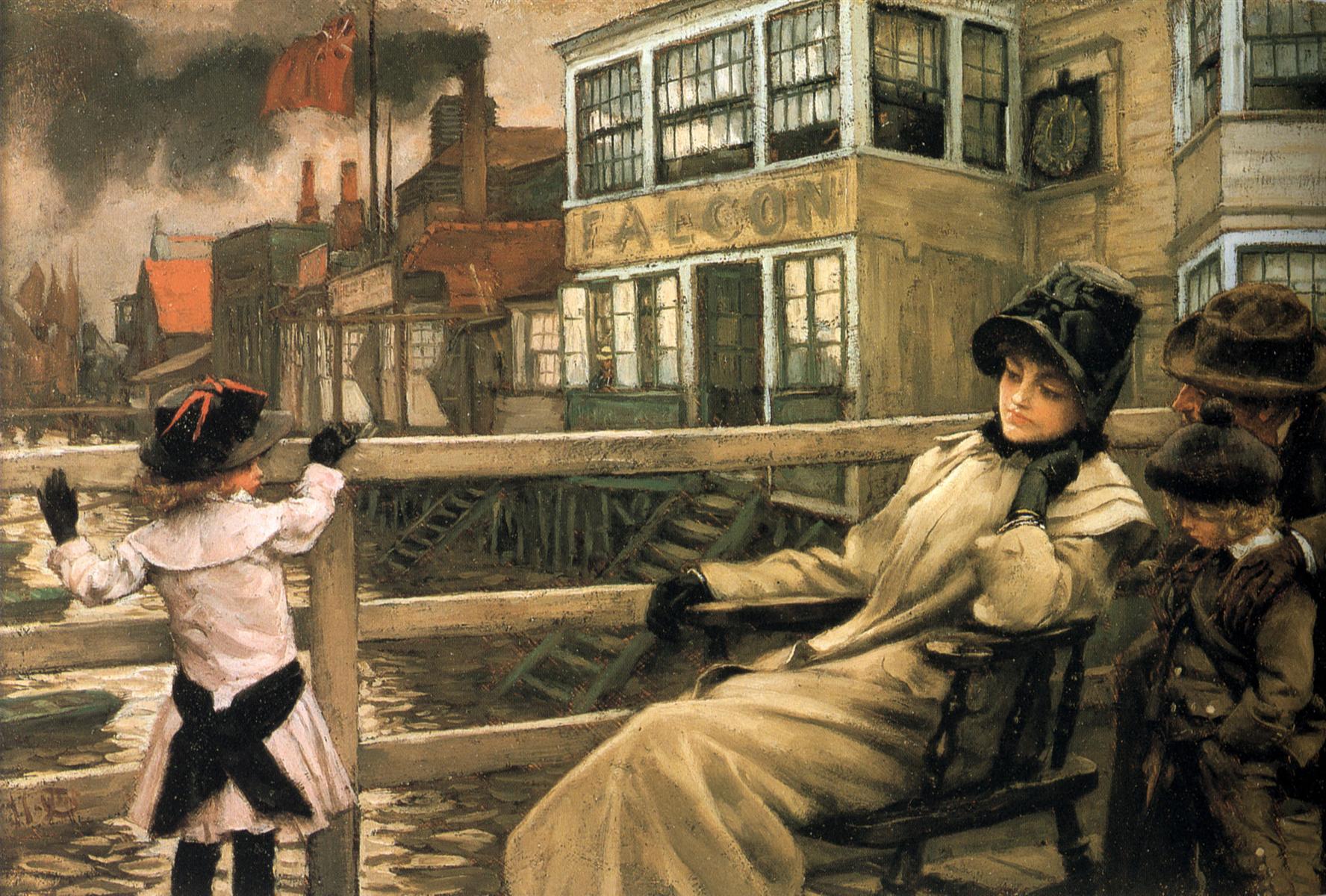 James Tissot Waiting for the Ferry 1878 Fine Art Print