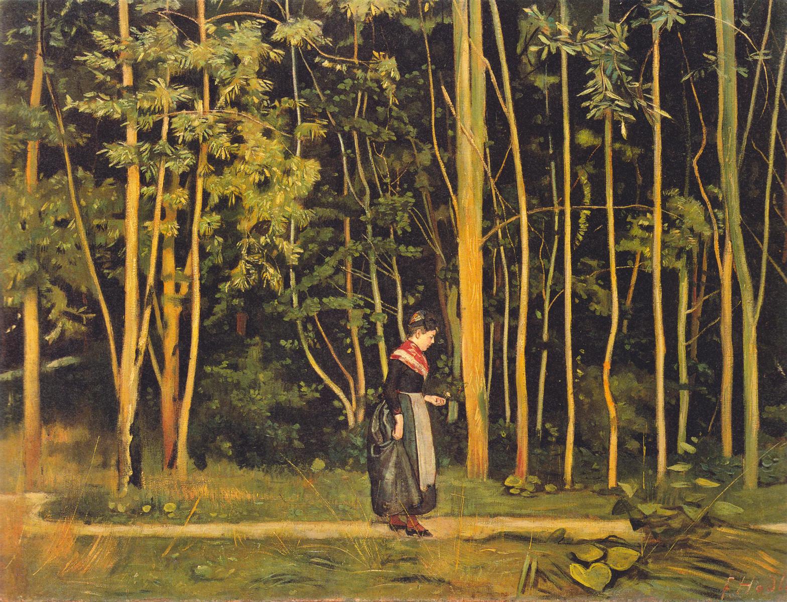 Ferdinand Hodler Walking at the forest edge 1885 Fine Art Print