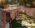 William Merritt Chase Wash Day - A Back Yard Reminiscence of Brooklyn 1886 Fine Art Print