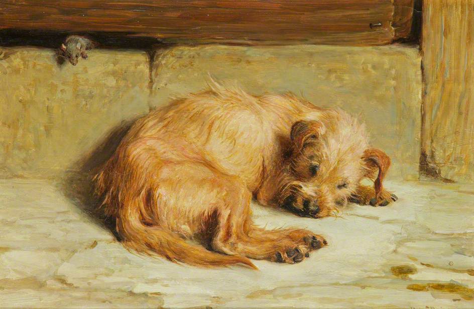 Briton Riviere Watching Dog 1875 Fine Art Print