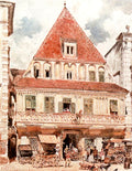 Rudolf von Alt Watercolour of Steyr Bummerlhaus 1871 Fine Art Print