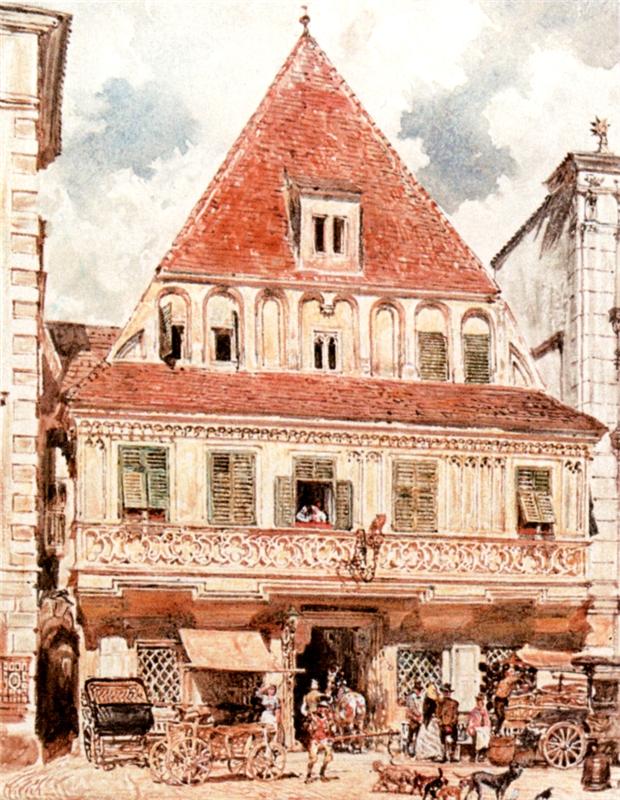 Rudolf von Alt Watercolour of Steyr Bummerlhaus 1871 Fine Art Print