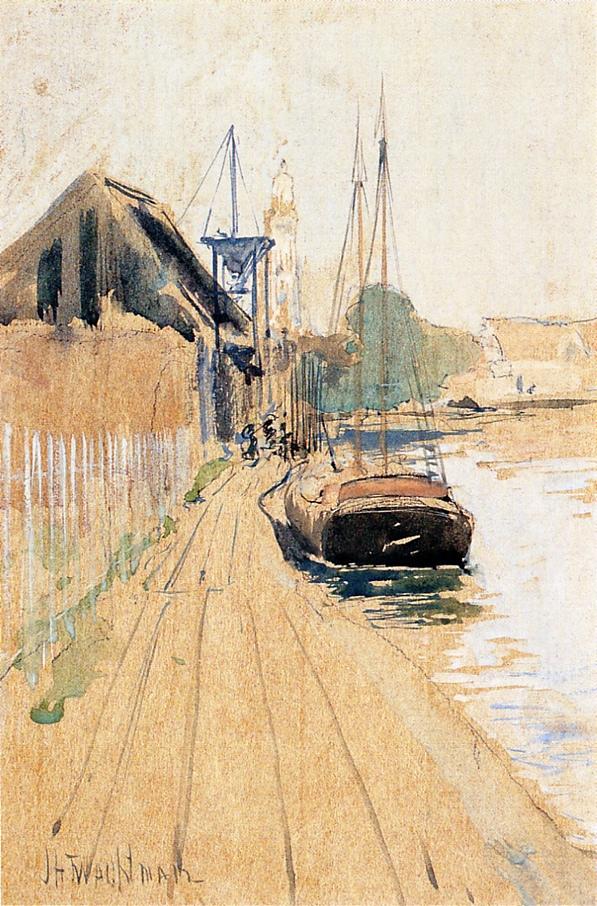 John Henry Twachtman Waterside Scene 1889 Fine Art Print