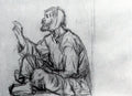 Vasily Surikov Whacky Seated on the Ground (Study to "Boyarynya Morozova") 1885 Fine Art Print