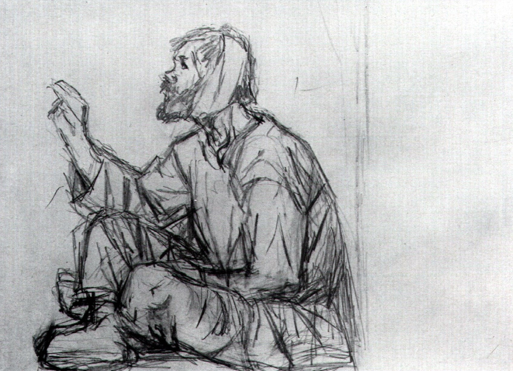 Vasily Surikov Whacky Seated on the Ground (Study to "Boyarynya Morozova") 1885 Fine Art Print