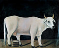 Niko Pirosmani White cow on a black background 1915 Fine Art Print