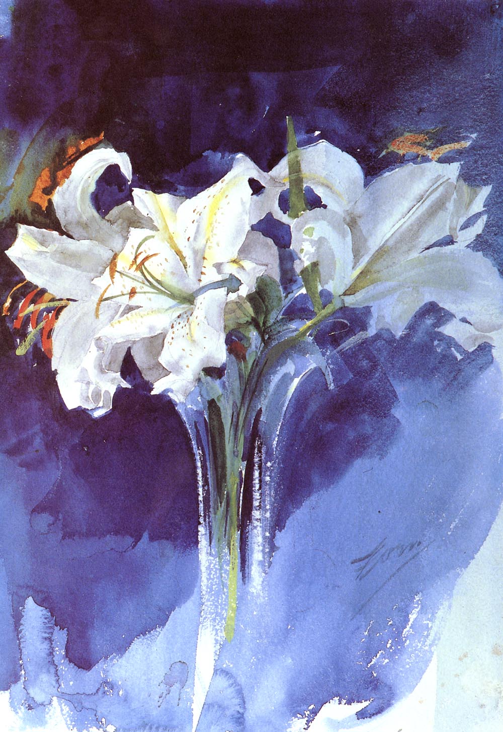 Anders Zorn White Lilies 1887 Fine Art Print
