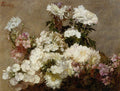 Henri Fantin-Latour White Phlox Summer Chrysanthemum and Larkspur 1865 Fine Art Print