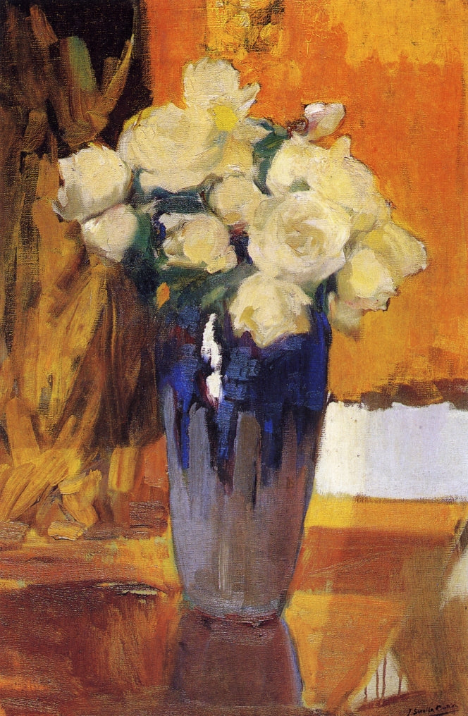 Joaquín Sorolla White Roses from the House Garden 1919 Fine Art Print