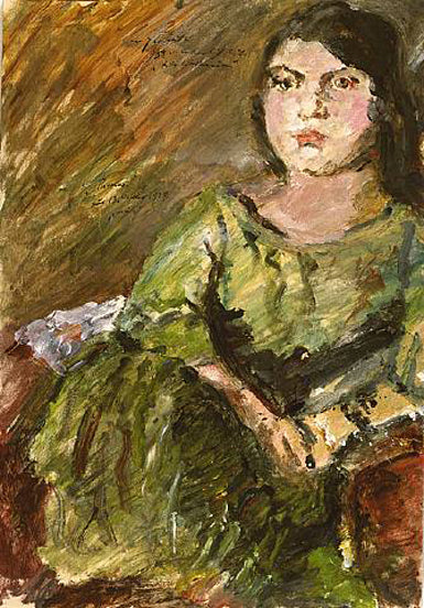 Lovis Corinth Wilhelmine in the Green Dress 1924 Fine Art Print