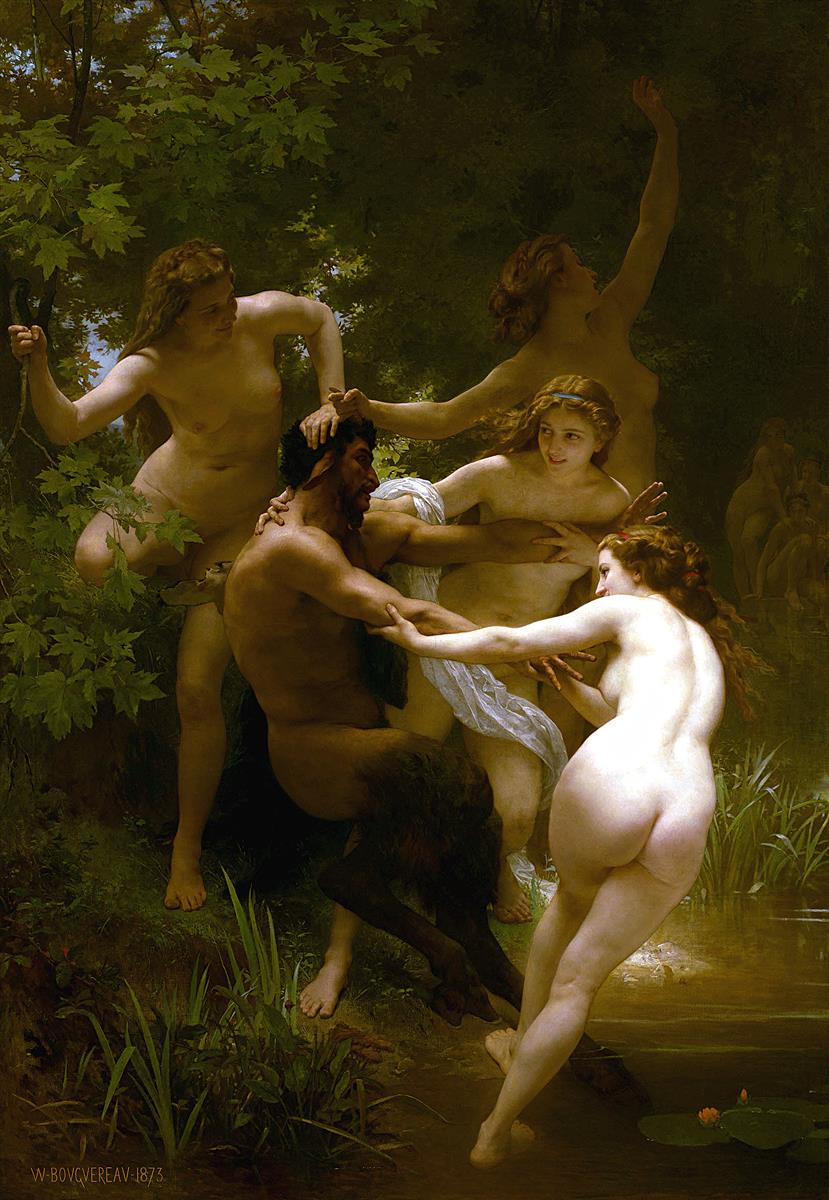 William-Adolphe Bouguereau Nymphs and Satyr 1873 Fine Art Print