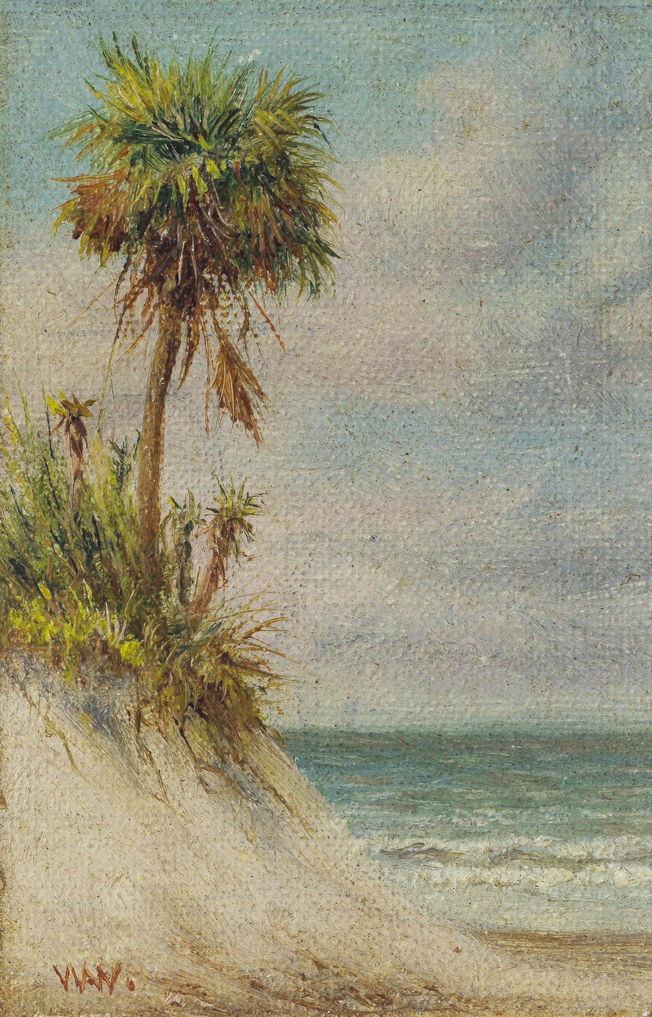 {{ product_title }} Fine Art Print | {{ product_vendor }} Jakero77 William Aiken Walker Florida Seascape Sand Dune Palm Tree Fine Art Print Art Print  Jakero77