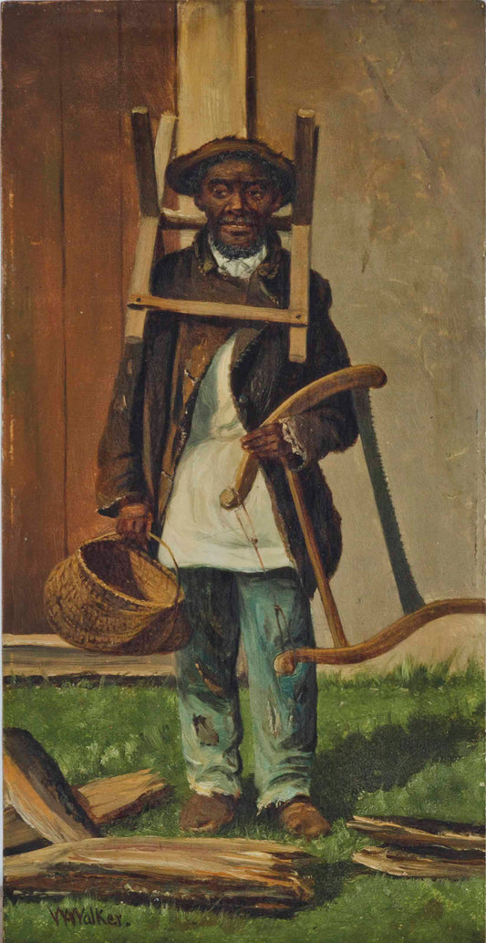 {{ product_title }} Fine Art Print | {{ product_vendor }} Jakero77 William Aiken Walker Man with Bucksaw 1900s Woodworking Fine Art Print Art Print  Jakero77