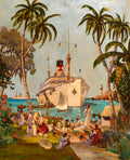 {{ product_title }} Fine Art Print | {{ product_vendor }} Jakero77 William Woodward SS Atenas Moored at Old Havana Harbor 1905 Fine Art Print Art Print  Jakero77