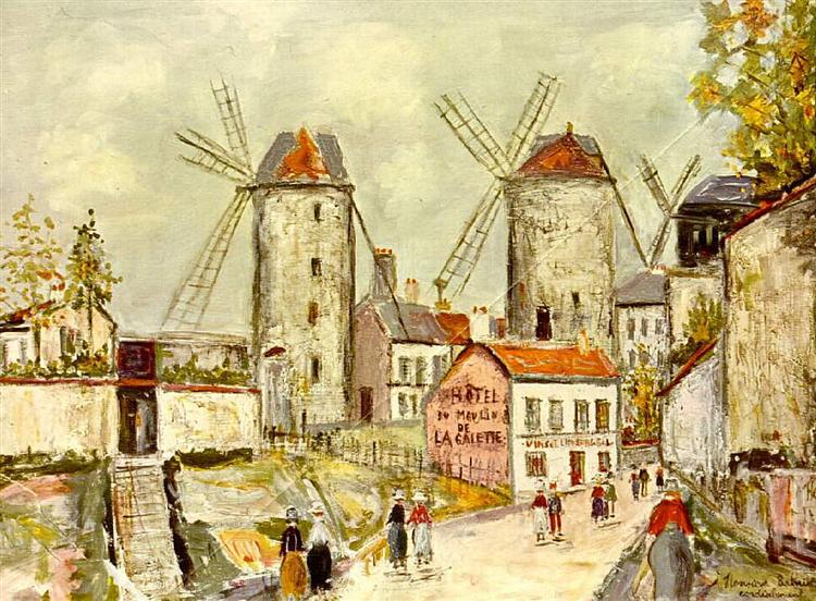 Maurice Utrillo Windmills of Montmartre 1949 Fine Art Print